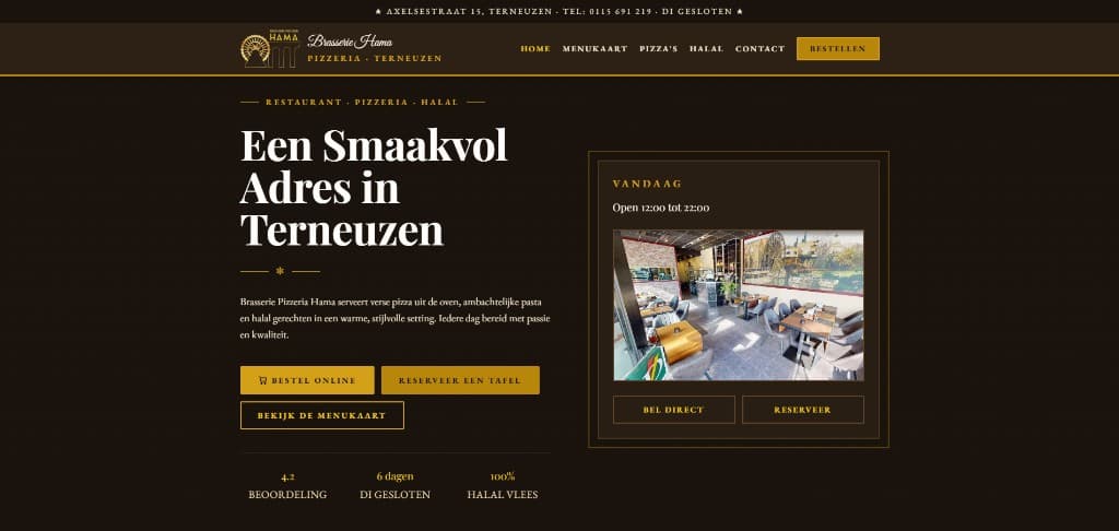Brasserie Pizzeria Hama homepage — haidari-dev.nl